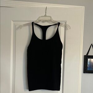 Black Racerback Tank Top - Women built in bra